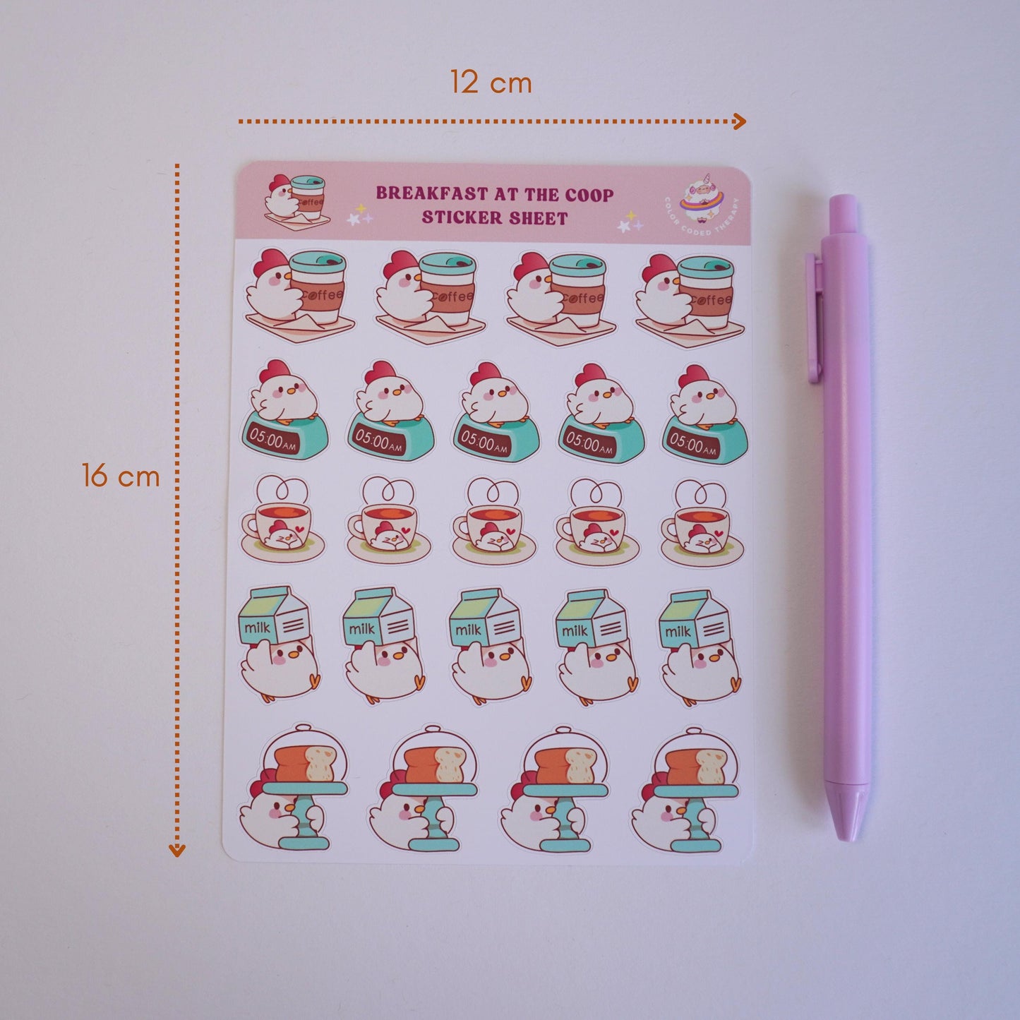Breakfast at the Coop sticker sheet