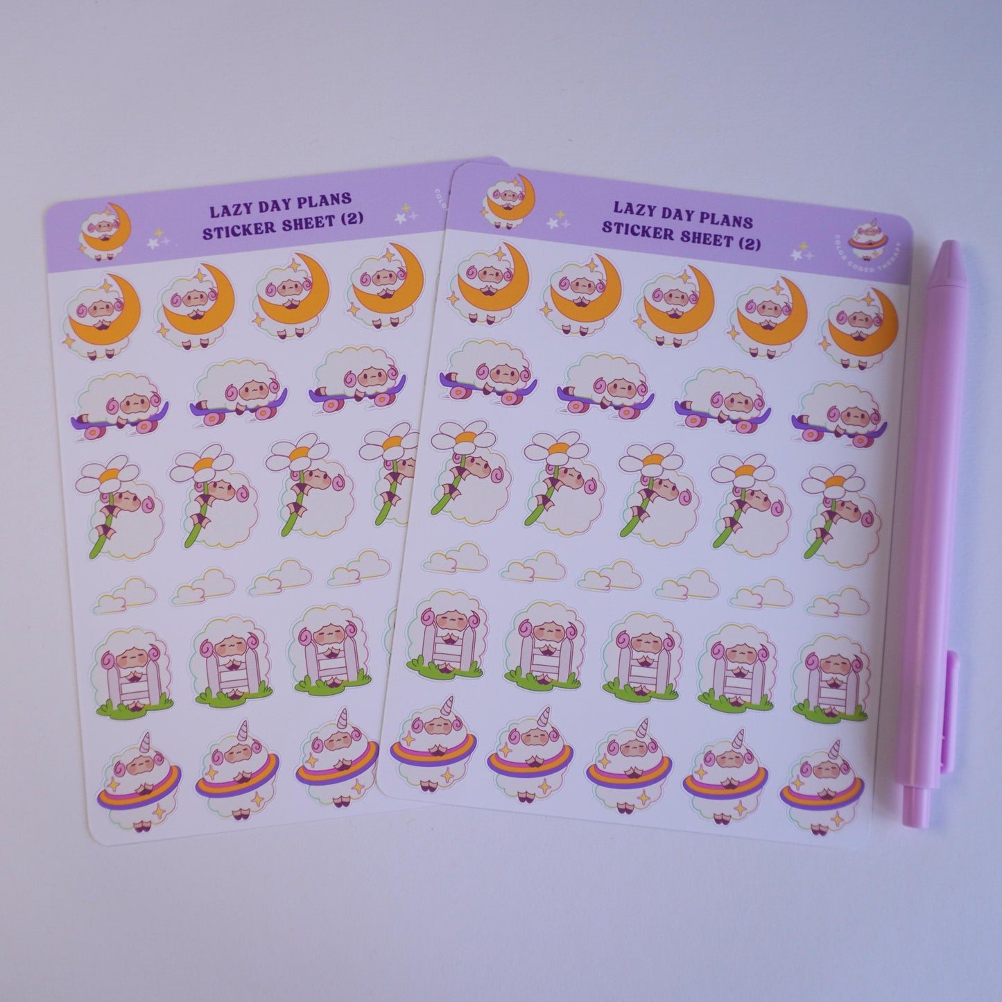 Lazy Day Plans (2) sticker sheet