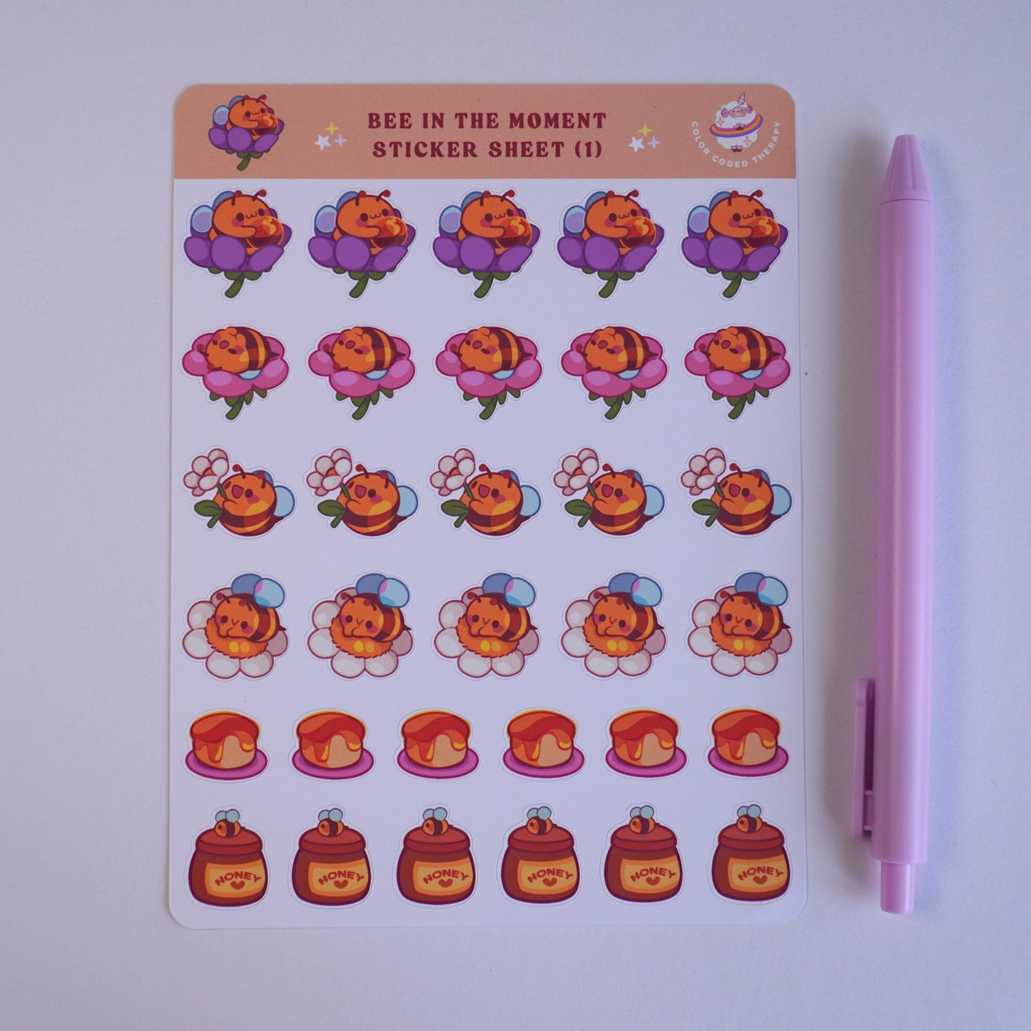 Bee in the Moment (1) sticker sheet
