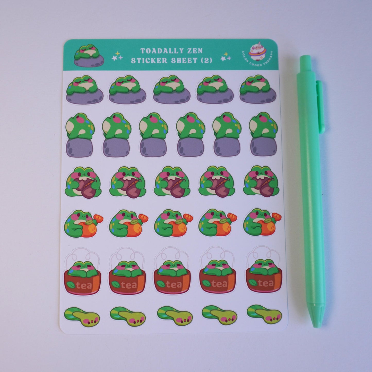 Toadally Zen (2) sticker sheet