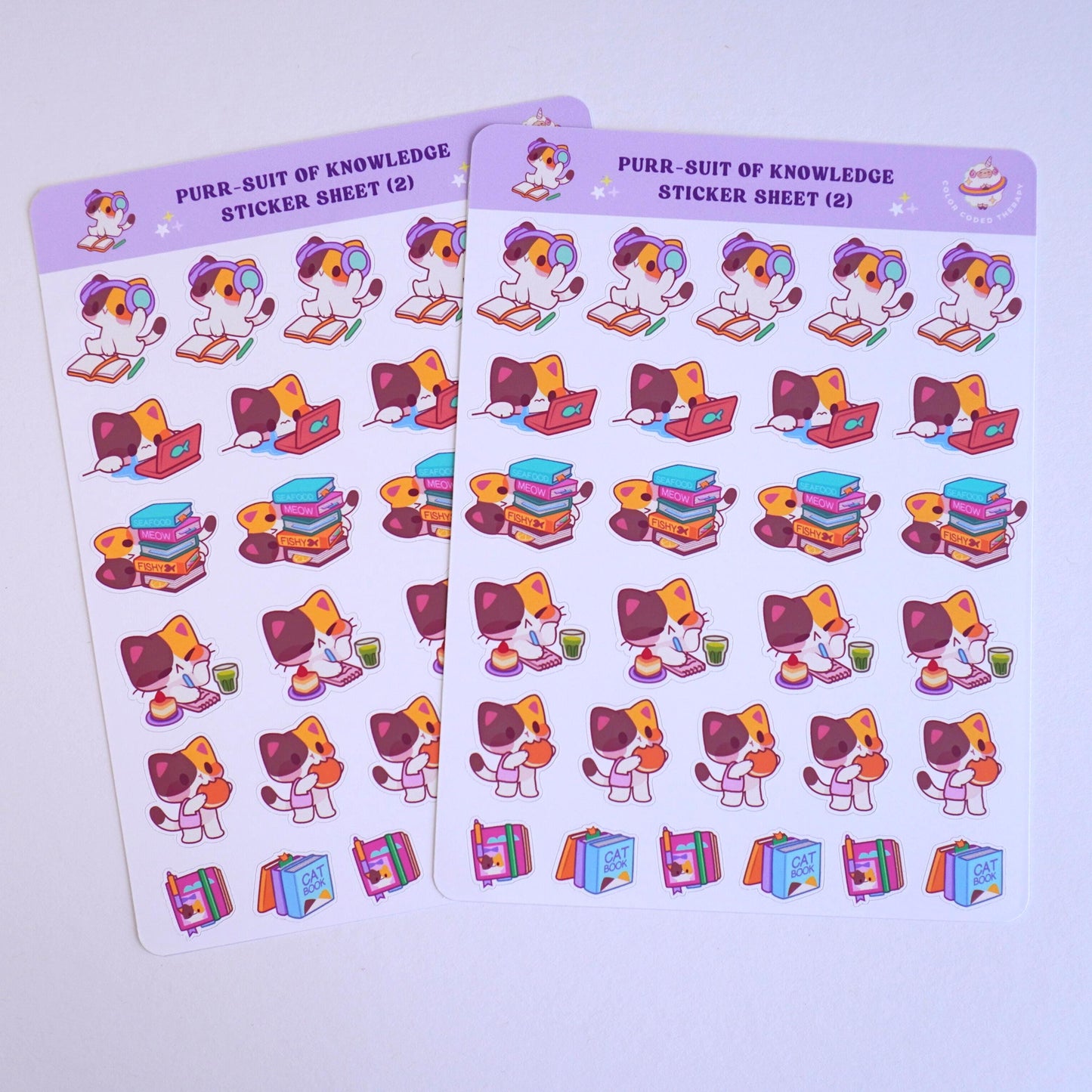 Purr-suit of Knowledge (2) sticker sheet
