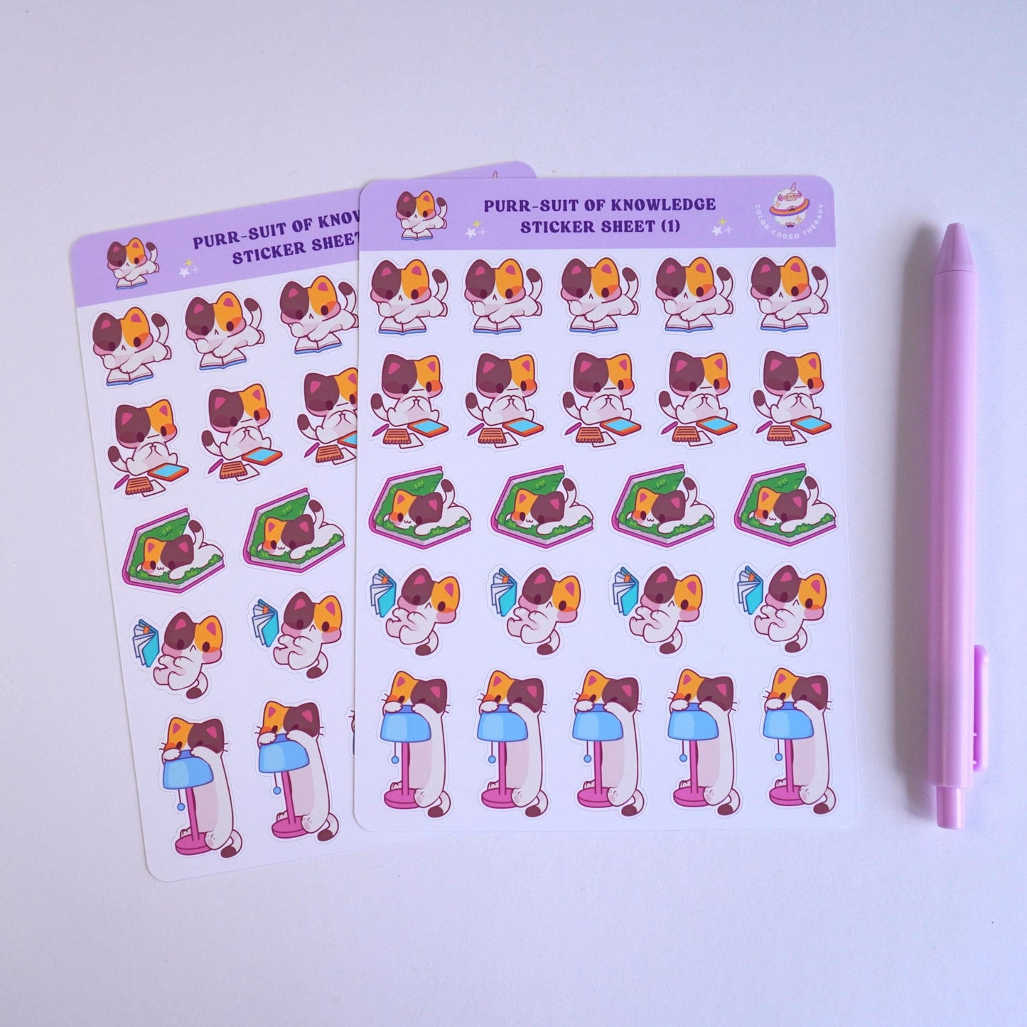 Purr-suit of Knowledge (1) sticker sheet