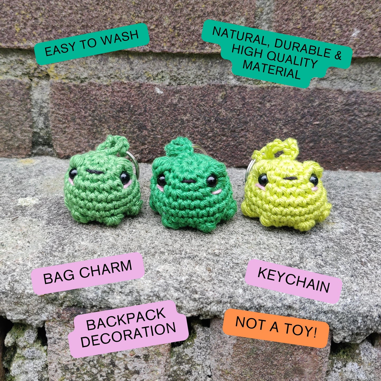 Blushy frog keychain & bag charm