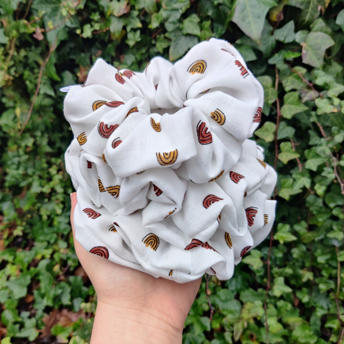Boho rainbow scrunchie