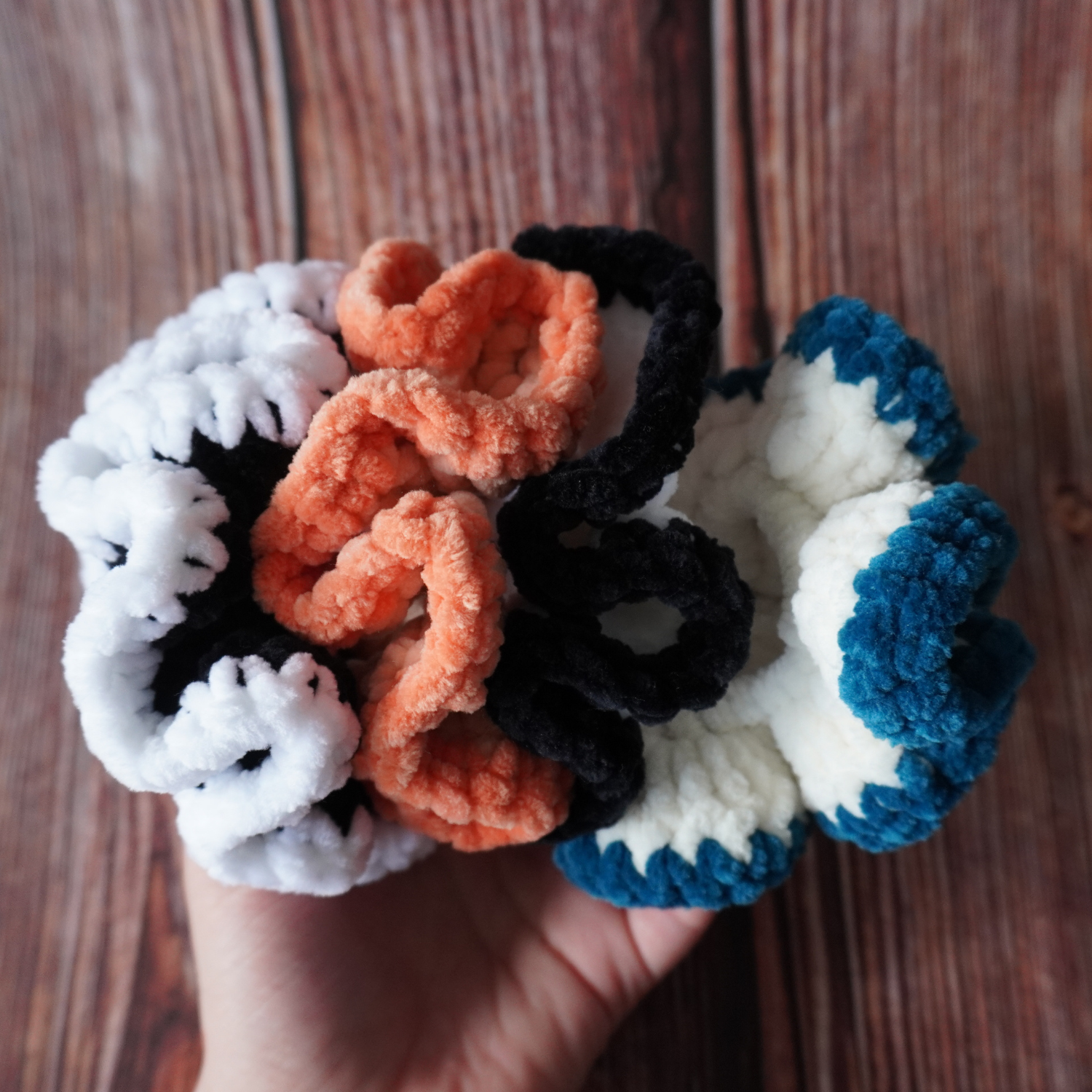 Crochet scrunchies