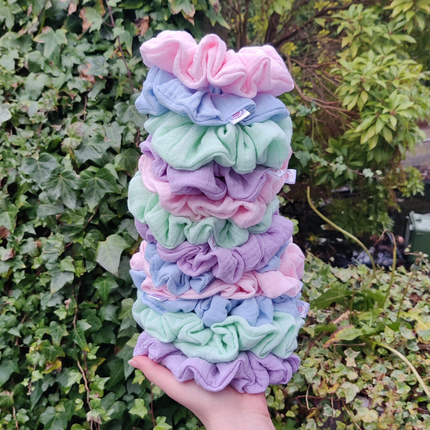 Muslin cotton scrunchies