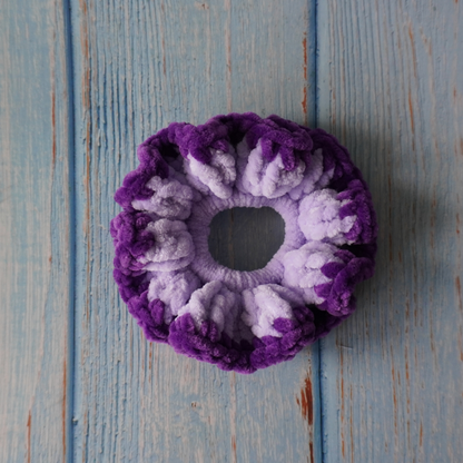 Purple and pink hues crochet scrunchies