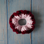 Pink, red and orange hues crochet scrunchies