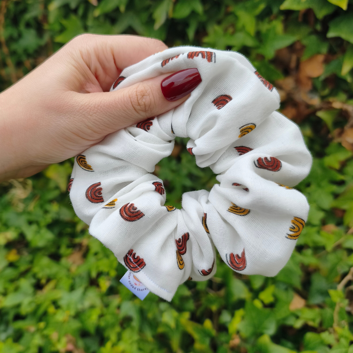 Boho regenboog scrunchie