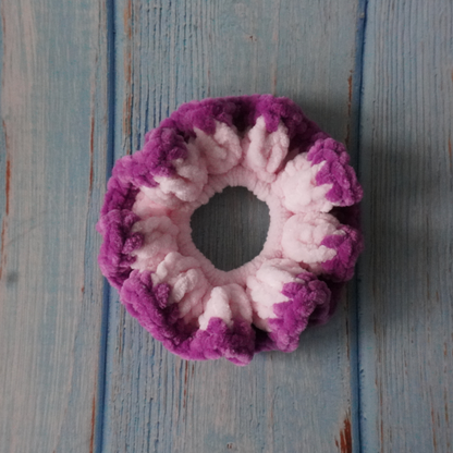 Purple and pink hues crochet scrunchies