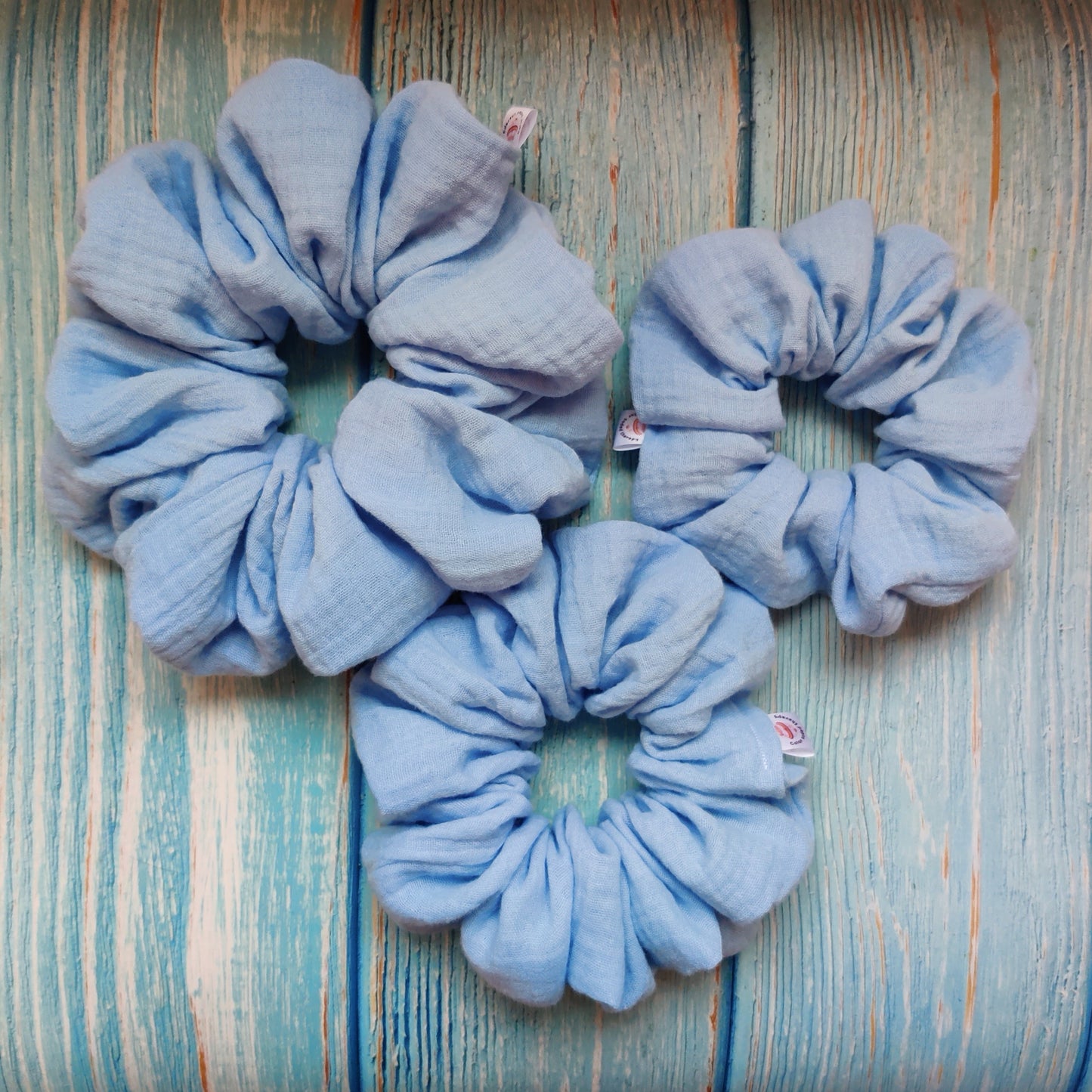 Pastel blue scrunchie