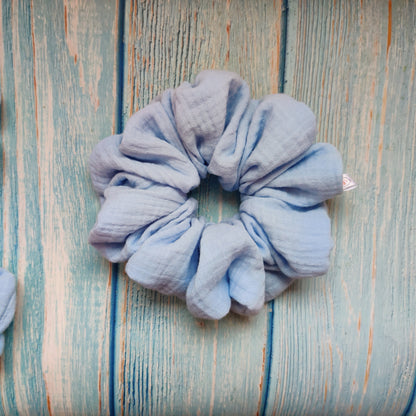 Pastel blue scrunchie