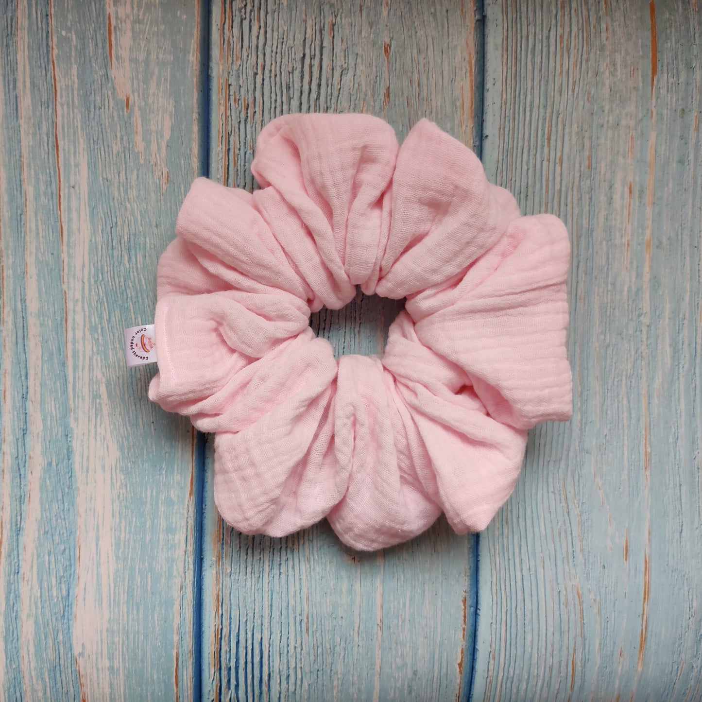 Pastel pink scrunchie