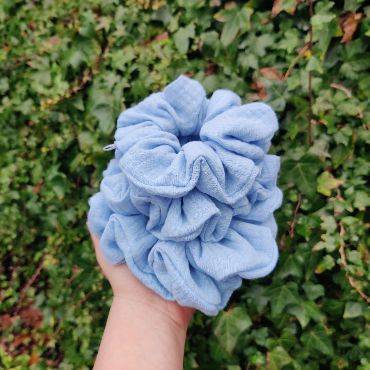 Pastel blue scrunchie