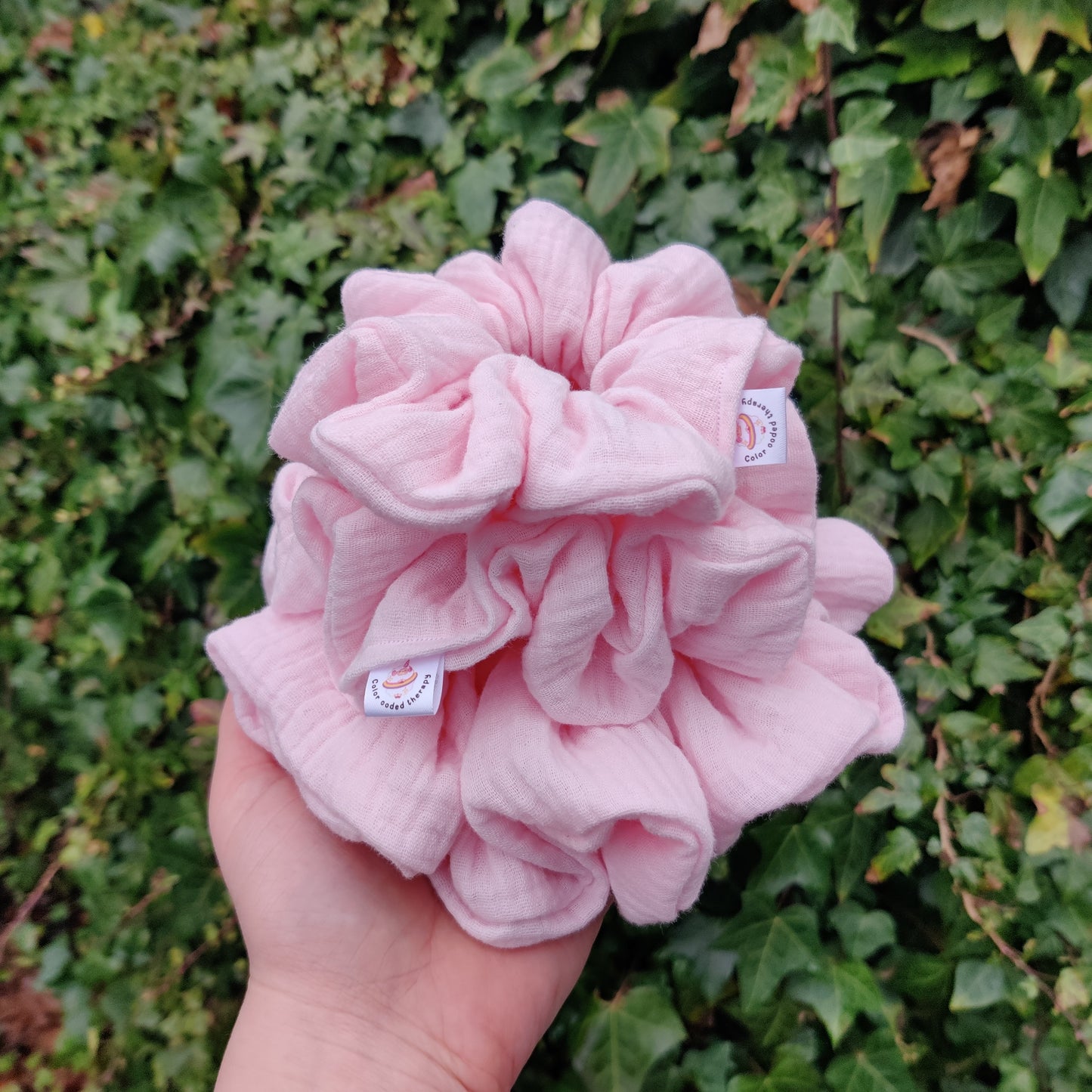 Pastel pink scrunchie