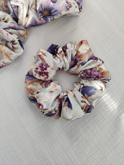 Elegant flower hair scrunchie, Stylish hair accessory, Fashionable colorful hair wrap, cute hairband, Hair wrap, Ponytail hair tie