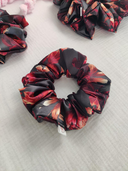 Elegant flower hair scrunchie, Stylish hair accessory, Fashionable colorful hair wrap, cute hairband, Hair wrap, Ponytail hair tie