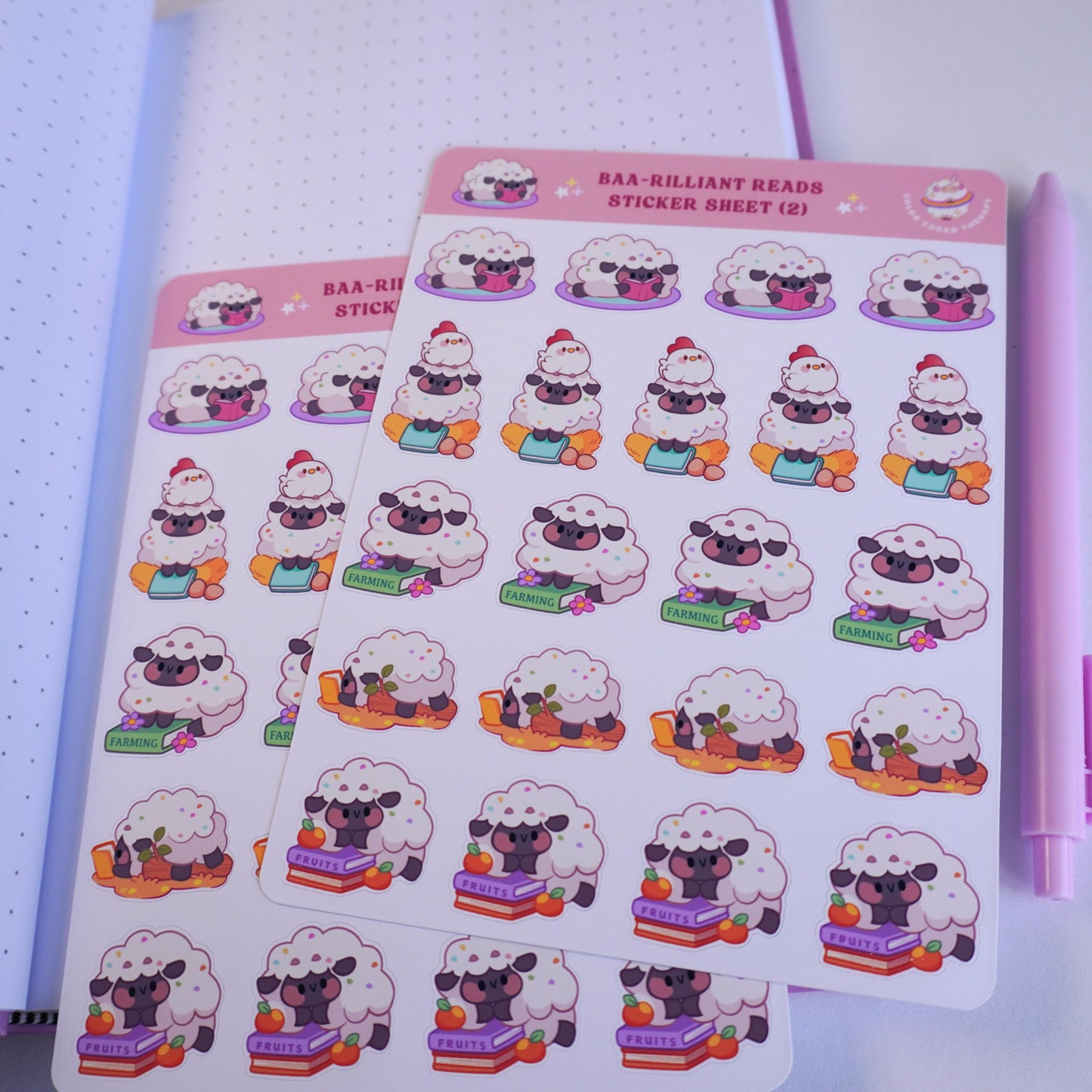 Baa-rilliant Reads (2) sticker sheet