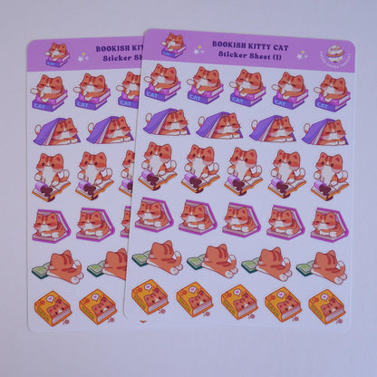 Bookish Kitty Cat (1) sticker sheet