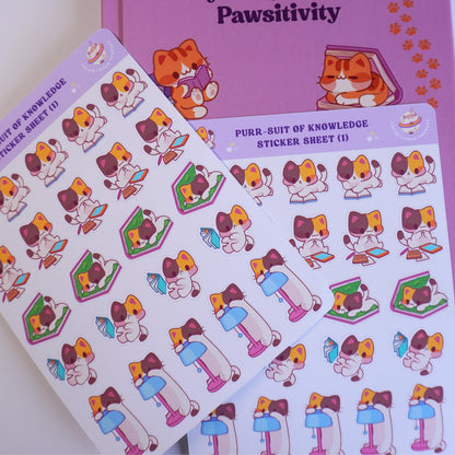 Purr-suit of Knowledge (1) sticker sheet