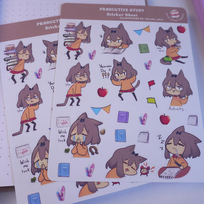 Productive study planner sticker sheet