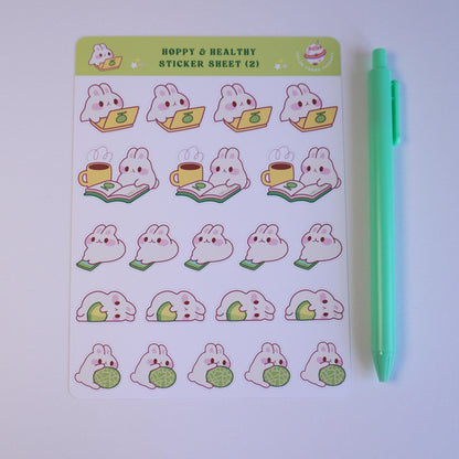 Hoppy and Healthy (2) sticker sheet