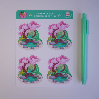 Toadally Zen (3) sticker sheet