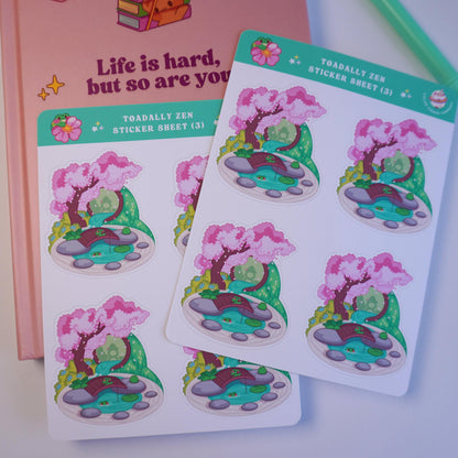 Toadally Zen (3) sticker sheet