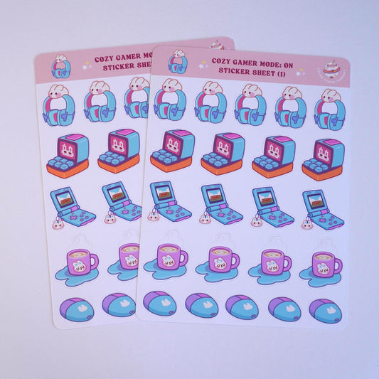 Cozy Gamer Mode: On (1) sticker sheet