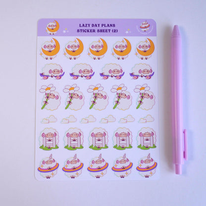 Lazy Day Plans (2) sticker sheet