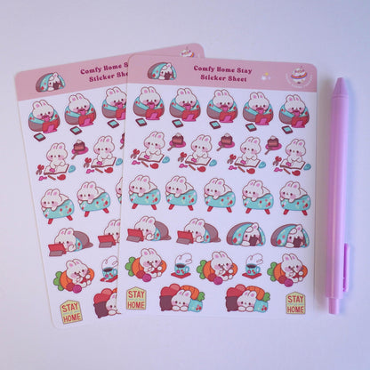 Comfy Home Stay sticker sheet