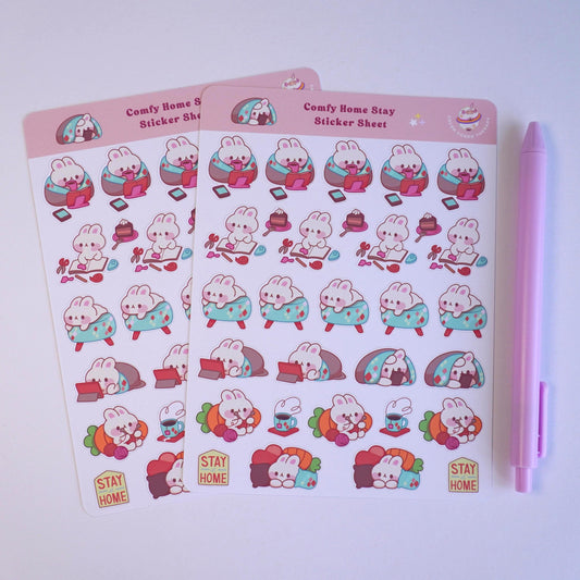 Comfy Home Stay sticker sheet