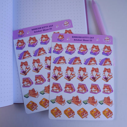 Bookish Kitty Cat (1) sticker sheet