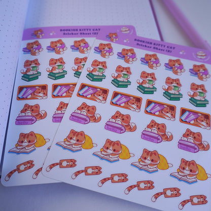 Bookish Kitty Cat (2) sticker sheet