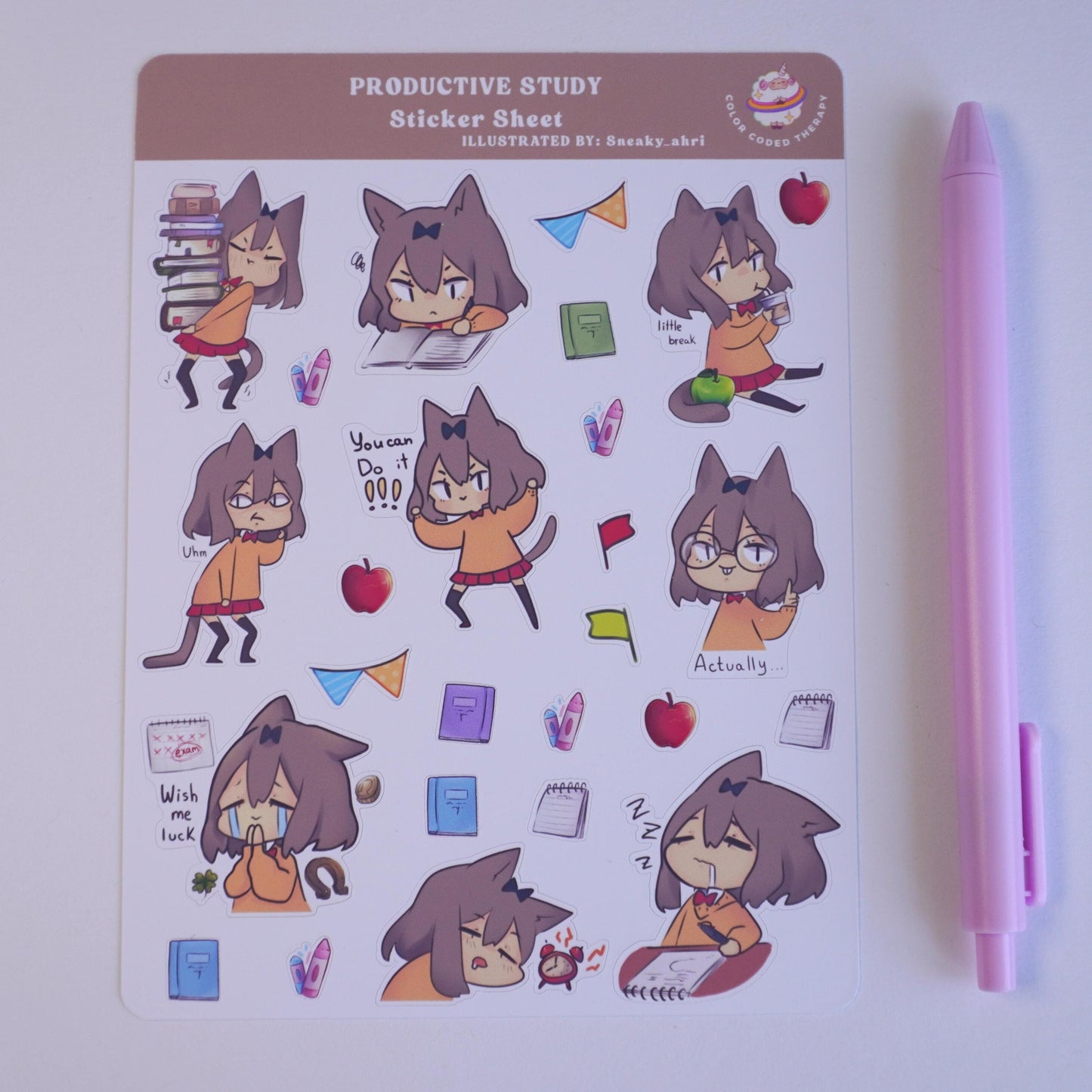 Productive study planner sticker sheet