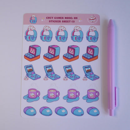 Cozy Gamer Mode: On (1) sticker sheet