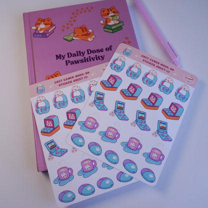 Cozy Gamer Mode: On (1) sticker sheet