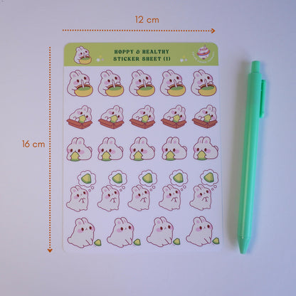 Hoppy and Healthy (1) sticker sheet