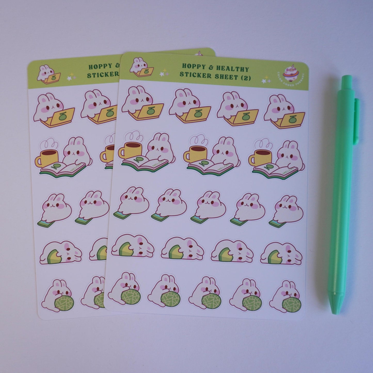 Hoppy and Healthy (2) sticker sheet