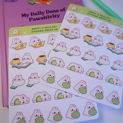 Hoppy and Healthy (2) sticker sheet