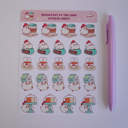 Breakfast at the Coop sticker sheet