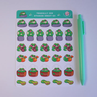 Toadally Zen (2) sticker sheet