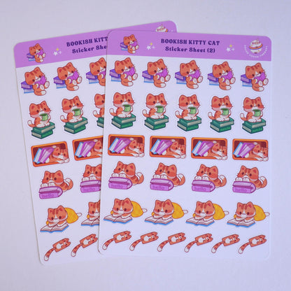 Bookish Kitty Cat (2) sticker sheet