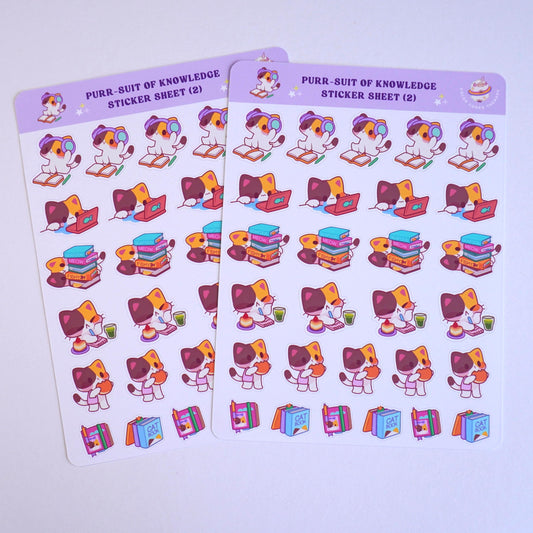 Purr-suit of Knowledge (2) sticker sheet