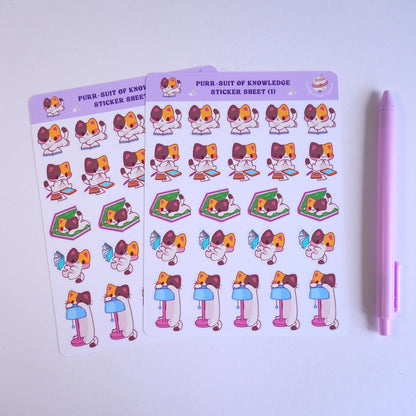 Purr-suit of Knowledge (1) sticker sheet