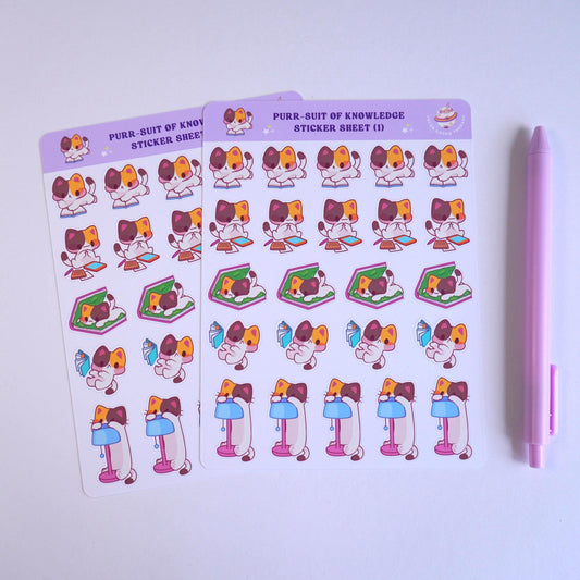 Purr-suit of Knowledge (1) sticker sheet