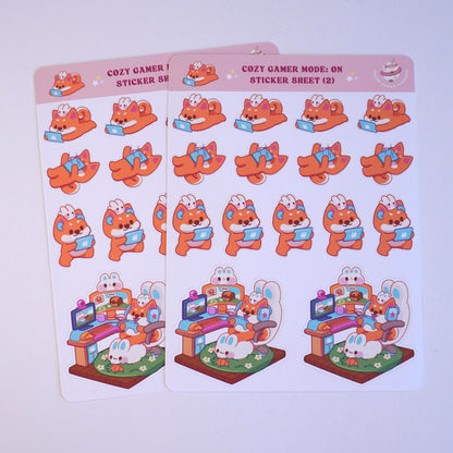 Cozy Gamer Mode: On (2) sticker sheet