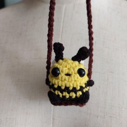 Crochet Bee Car Rearview Mirror Charm