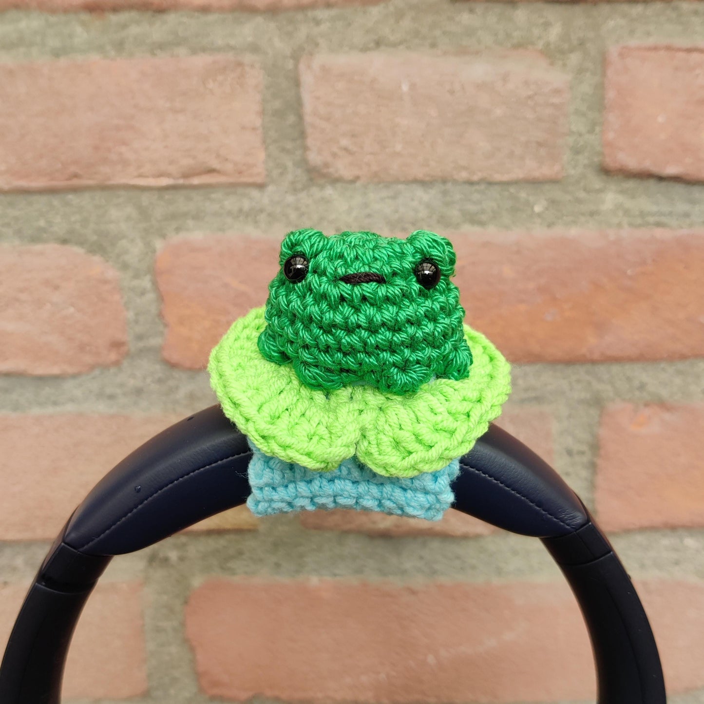 Crochet Headset Frog on Lilipad Cover