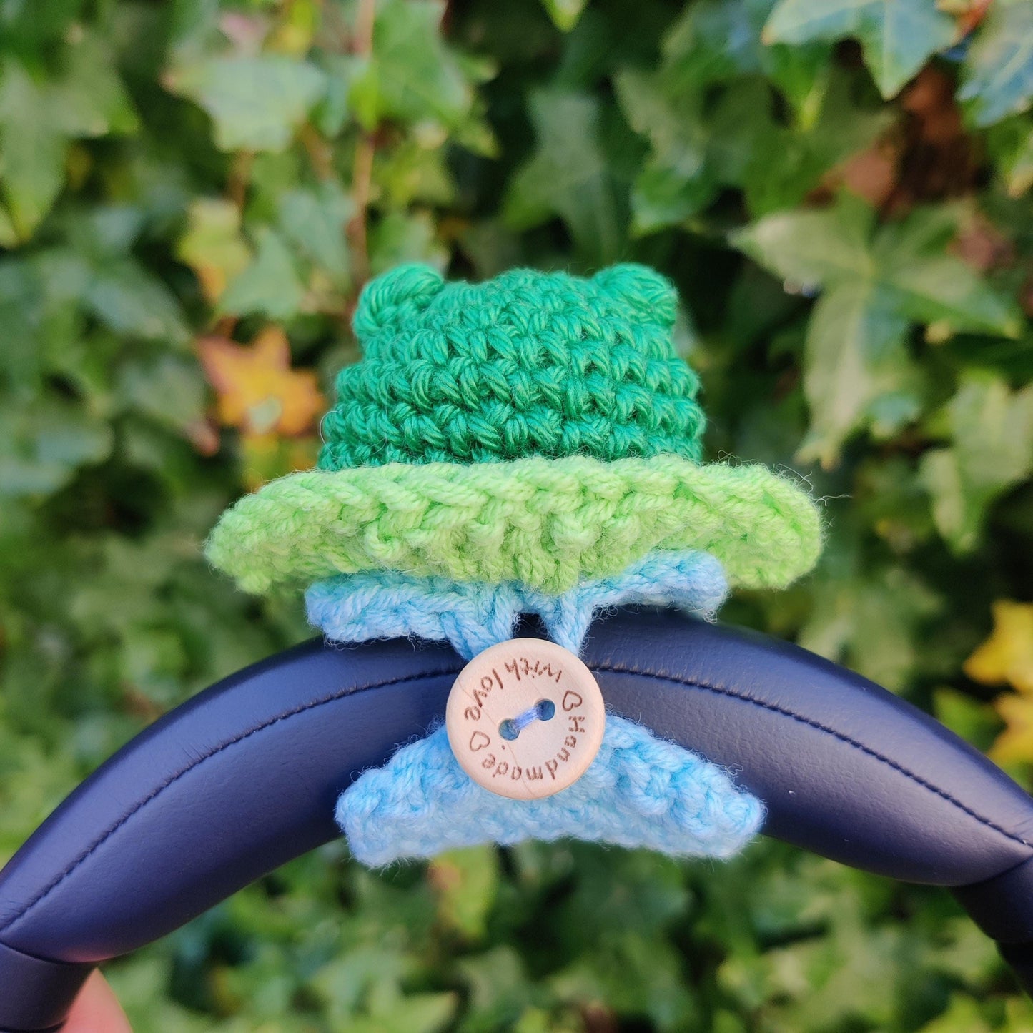 Crochet Headset Frog on Lilipad Cover
